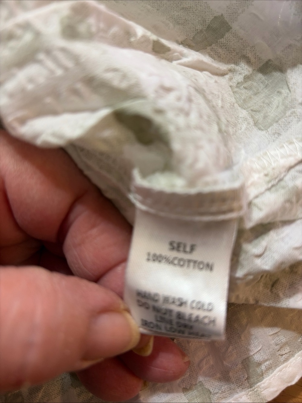 Light Sage Green Cotton Top with Subtle Print